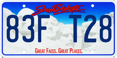 SD license plate 83FT28