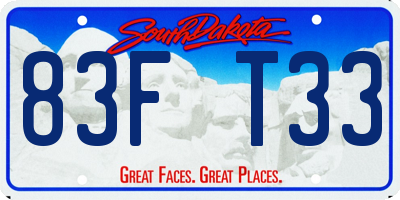 SD license plate 83FT33