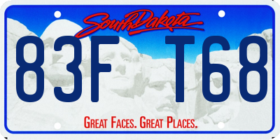 SD license plate 83FT68
