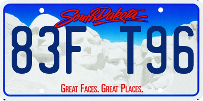 SD license plate 83FT96