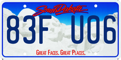 SD license plate 83FU06