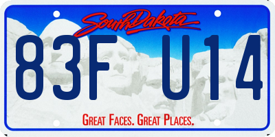 SD license plate 83FU14