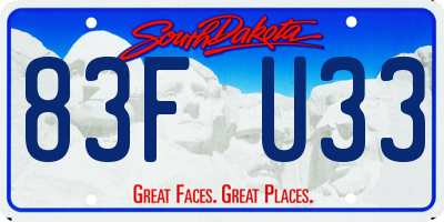 SD license plate 83FU33
