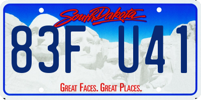 SD license plate 83FU41