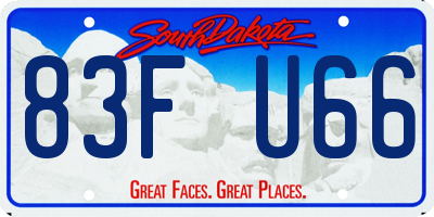 SD license plate 83FU66