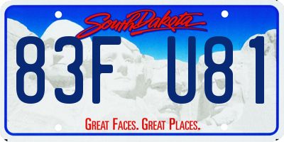 SD license plate 83FU81