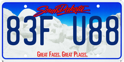 SD license plate 83FU88