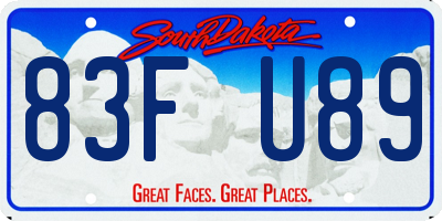 SD license plate 83FU89