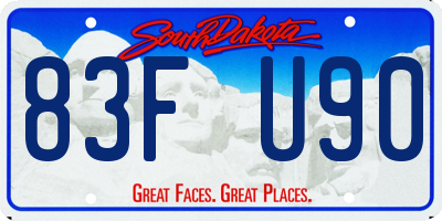 SD license plate 83FU90