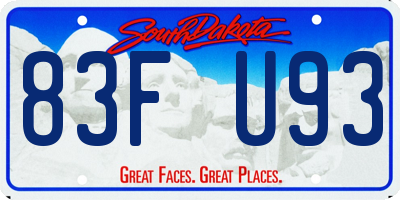 SD license plate 83FU93