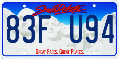 SD license plate 83FU94