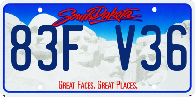 SD license plate 83FV36