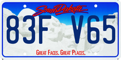 SD license plate 83FV65
