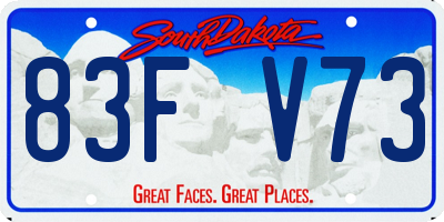 SD license plate 83FV73