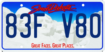 SD license plate 83FV80