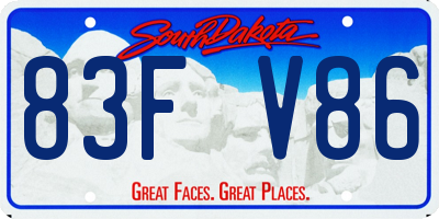 SD license plate 83FV86