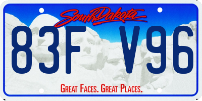 SD license plate 83FV96