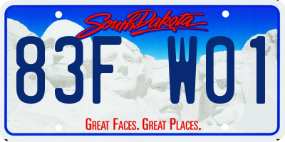 SD license plate 83FW01