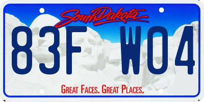 SD license plate 83FW04