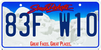 SD license plate 83FW10