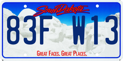 SD license plate 83FW13