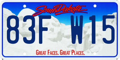 SD license plate 83FW15