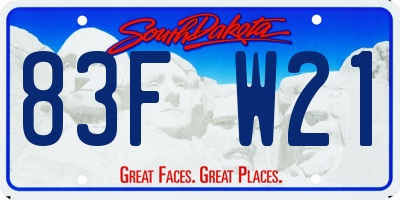 SD license plate 83FW21