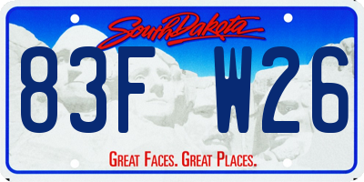 SD license plate 83FW26