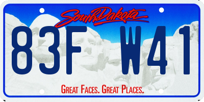 SD license plate 83FW41