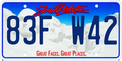SD license plate 83FW42