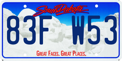 SD license plate 83FW53