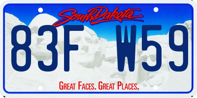SD license plate 83FW59