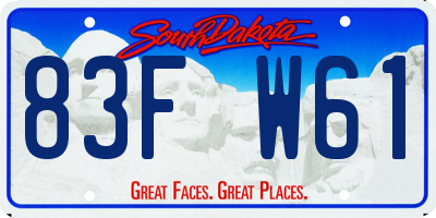SD license plate 83FW61