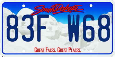 SD license plate 83FW68