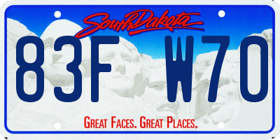 SD license plate 83FW70