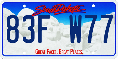 SD license plate 83FW77