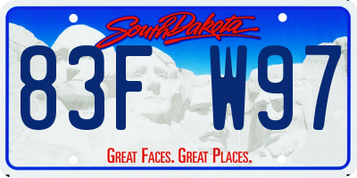SD license plate 83FW97
