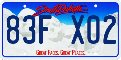 SD license plate 83FX02