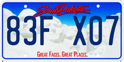 SD license plate 83FX07