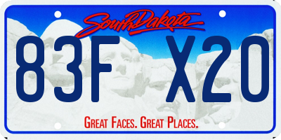 SD license plate 83FX20