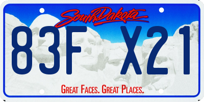 SD license plate 83FX21
