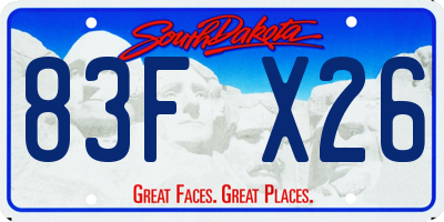 SD license plate 83FX26