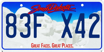 SD license plate 83FX42