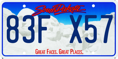 SD license plate 83FX57