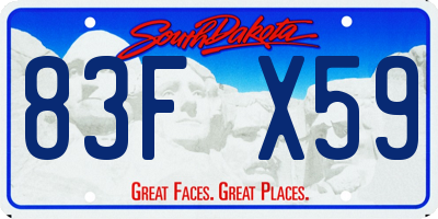 SD license plate 83FX59