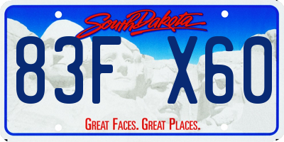 SD license plate 83FX60