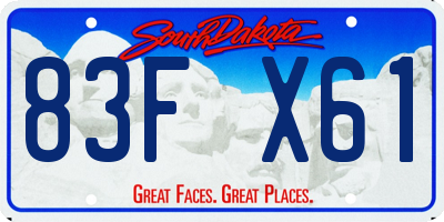 SD license plate 83FX61