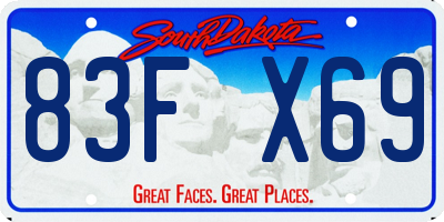 SD license plate 83FX69