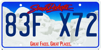 SD license plate 83FX72