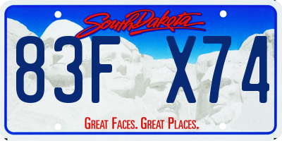 SD license plate 83FX74